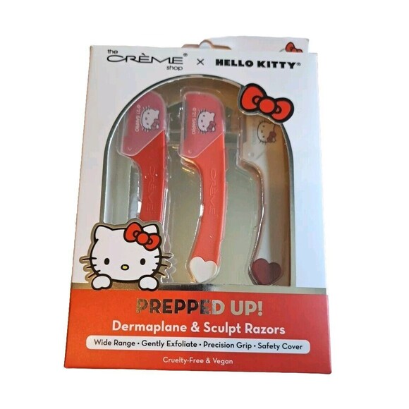 The Crème Shop x Hello Kitty Prepped Up Red Dermaplane & Sculpt Razors Set Of 3 - Picture 1 of 3